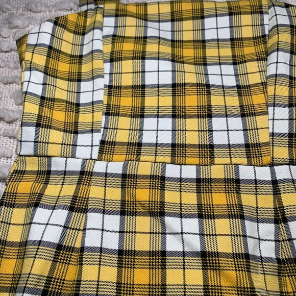 HM WOMENS SIZE 0 X SMALL DRESS PLAID YELLOW BLACK CLUELESS 2000S VINTAGE SCHOOL - Picture 4 of 13
